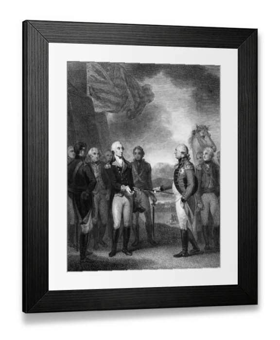 Framed Print : Cornwallis Gives Sword to Washington Framed Print : Cornwallis Gives Sword to Washington