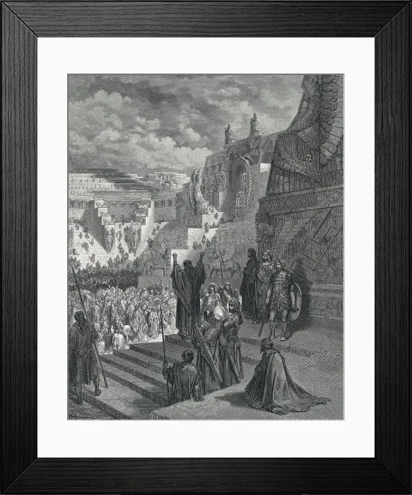 Framed Print : Illustration Showing Liberation of Jews by Persian King Framed Print : Illustration Showing Liberation of Jews by Persian King