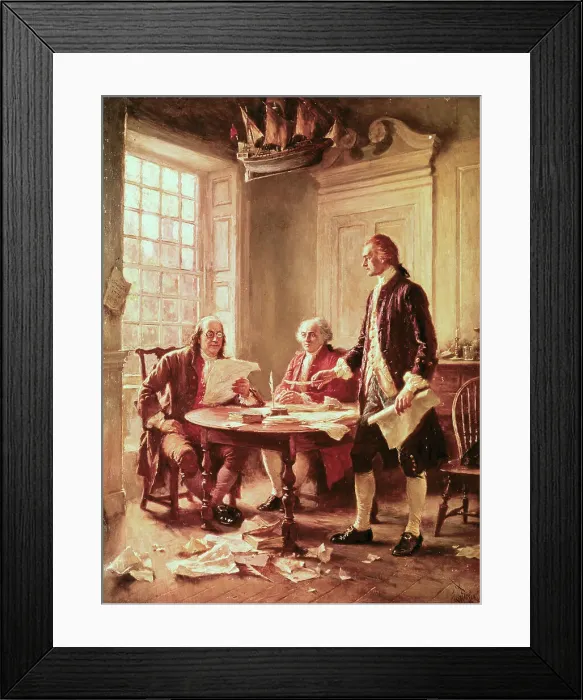 Framed Print : Drafting of the Declaration of Independence by Jean Leon Gerome Ferris Framed Print : Drafting of the Declaration of Independence by Jean Leon Gerome Ferris