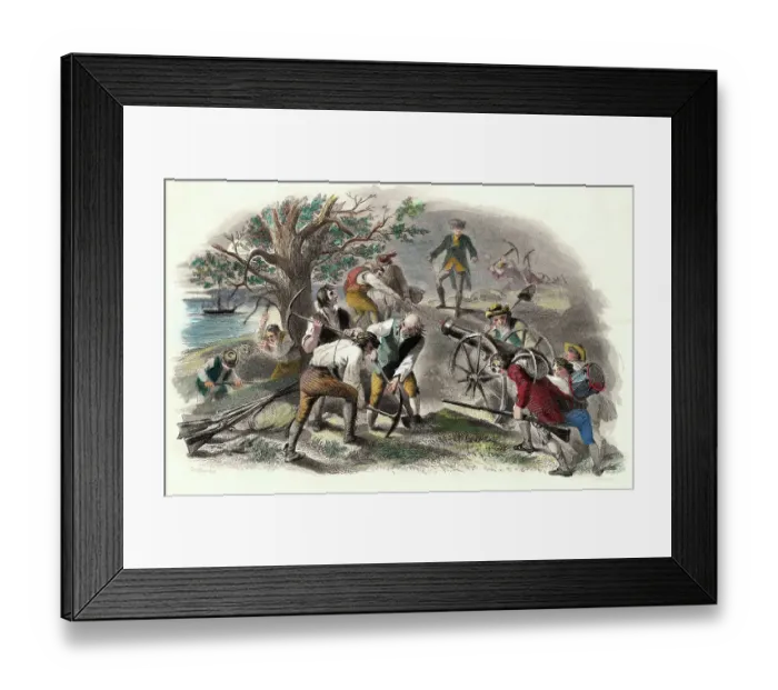 Framed Print : Fortifying Breed's Hill in the Night Framed Print : Fortifying Breed's Hill in the Night