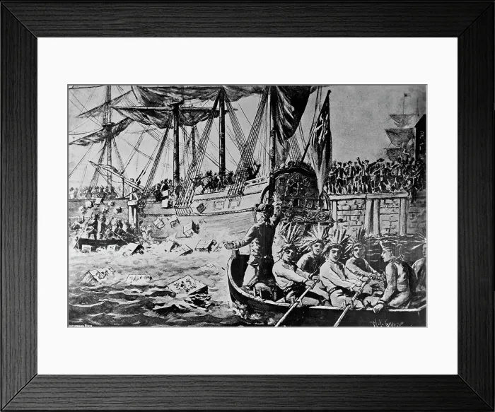 Framed Print : Drawing Depicting the Boston Tea Party by W.L. Greene