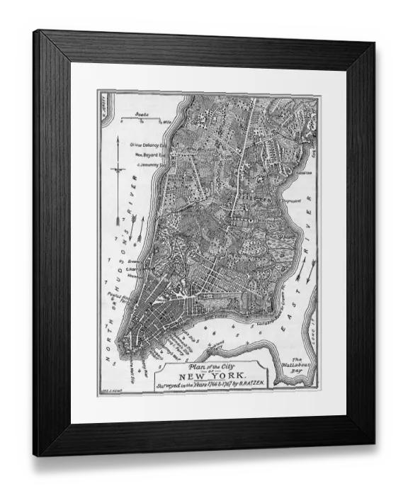 Framed Print : Plan of the City of New York Framed Print : Plan of the City of New York