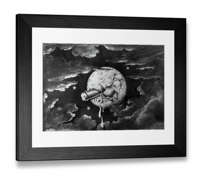 Framed Print : A Trip To The Moon, From French Movie Framed Print : A Trip To The Moon, From French Movie