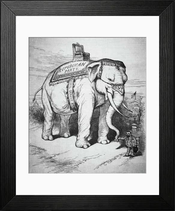 Framed Print : The Sacred Elephant by Thomas Nast Framed Print : The Sacred Elephant by Thomas Nast