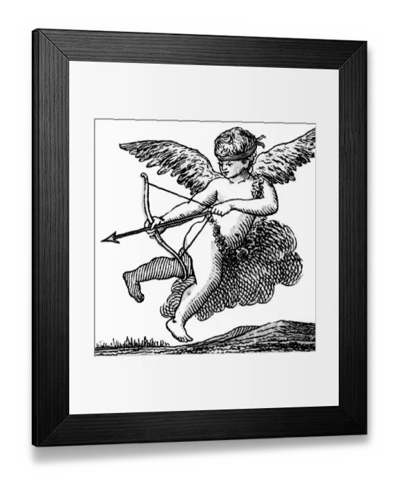 Framed Print : Cupid With Bow And Arrow Playing Card Framed Print : Cupid With Bow And Arrow Playing Card