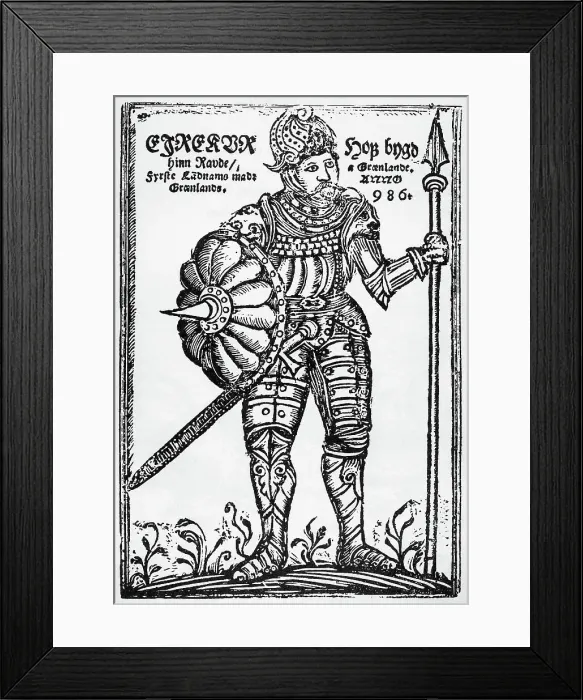 Framed Print : Illus- Eric The Red In Armor W / Spear Framed Print : Illus- Eric The Red In Armor W / Spear