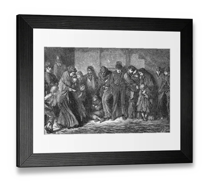 Framed Print : Homeless People Huddling Together Framed Print : Homeless People Huddling Together