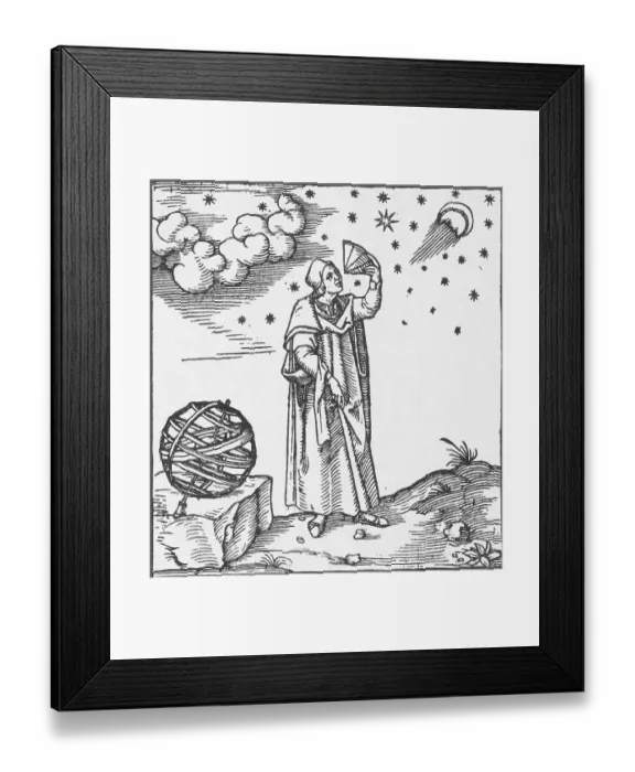 Framed Print : 16th-Century Print of Claudius Ptolomy
