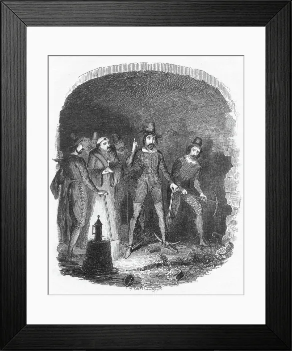 Framed Print : Guy Fawkes and Others Attempting Gunpowder Plot Framed Print : Guy Fawkes and Others Attempting Gunpowder Plot