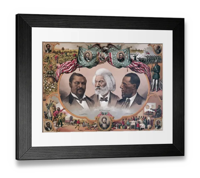 Framed Print : Heroes of the Colored Race Lithograph Framed Print : Heroes of the Colored Race Lithograph