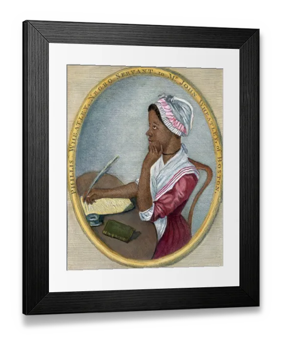 Framed Print : Engraving of Phillis Wheatley Writing Framed Print : Engraving of Phillis Wheatley Writing