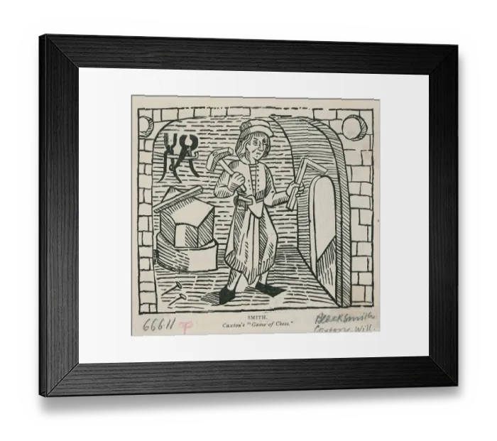 Framed Print : Woodcut of Blacksmith Framed Print : Woodcut of Blacksmith