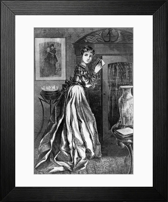 Framed Print : Young Woman Reading Byron, Standing Framed Print : Young Woman Reading Byron, Standing