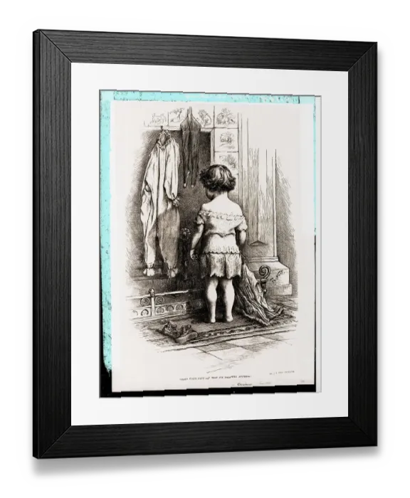 Framed Print : A Young Child Waiting For Santa Claus Framed Print : A Young Child Waiting For Santa Claus