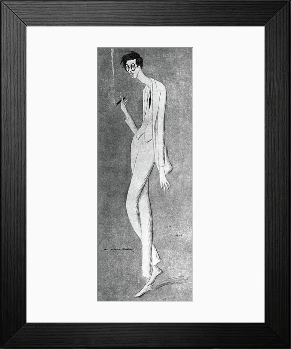 Framed Print : Caricature Of Aldous Huxley Framed Print : Caricature Of Aldous Huxley