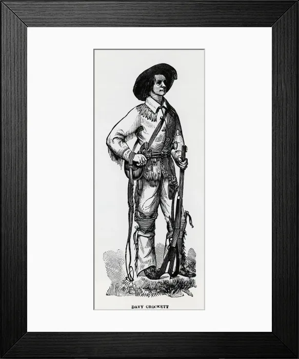 Framed Print : Davy Crockett With Rifle Framed Print : Davy Crockett With Rifle