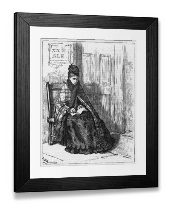 Framed Print : Woman Seated, Taking Down Names At Bar Framed Print : Woman Seated, Taking Down Names At Bar