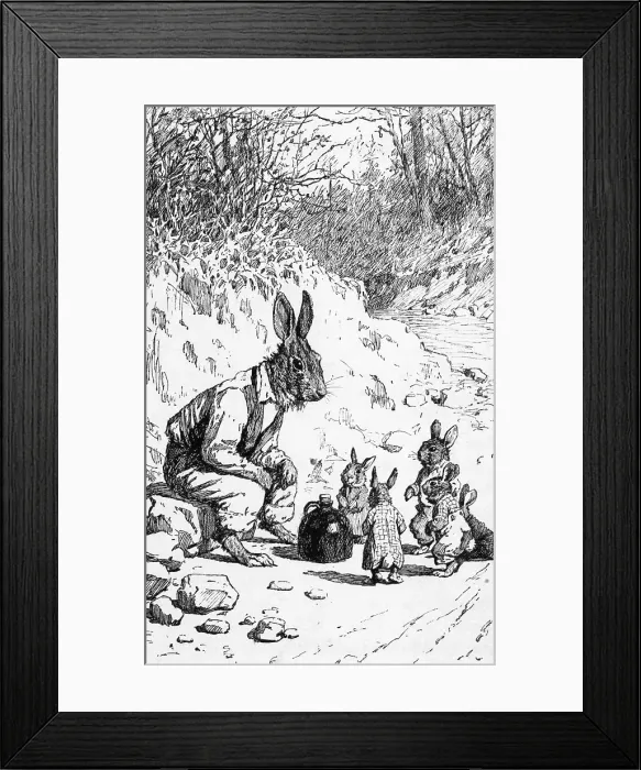 Framed Print : Illustration of Brer Rabbit with Little Rabbits Framed Print : Illustration of Brer Rabbit with Little Rabbits