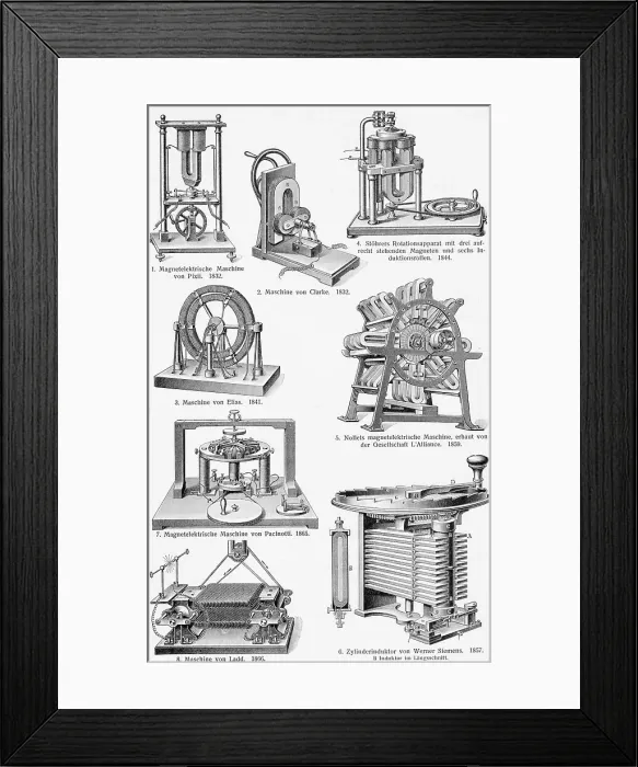 Framed Print : Early German Elecrtrical Inventions Framed Print : Early German Elecrtrical Inventions