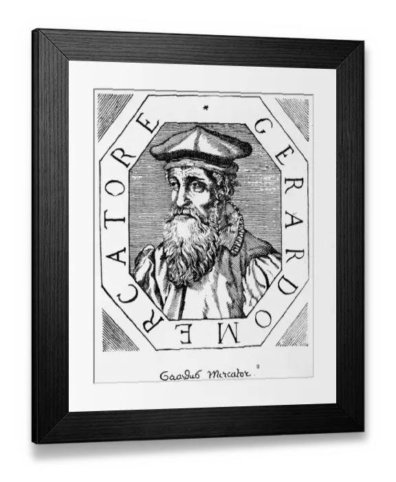 Framed Print : Flemish Geographer Gerhardus Mercator Framed Print : Flemish Geographer Gerhardus Mercator
