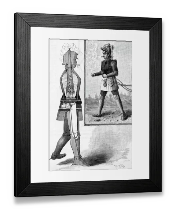 Framed Print : Walking Steam Robot Illustration Framed Print : Walking Steam Robot Illustration