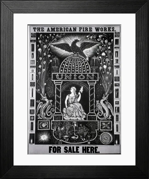 Framed Print : Poster Showing Available Fireworks Framed Print : Poster Showing Available Fireworks