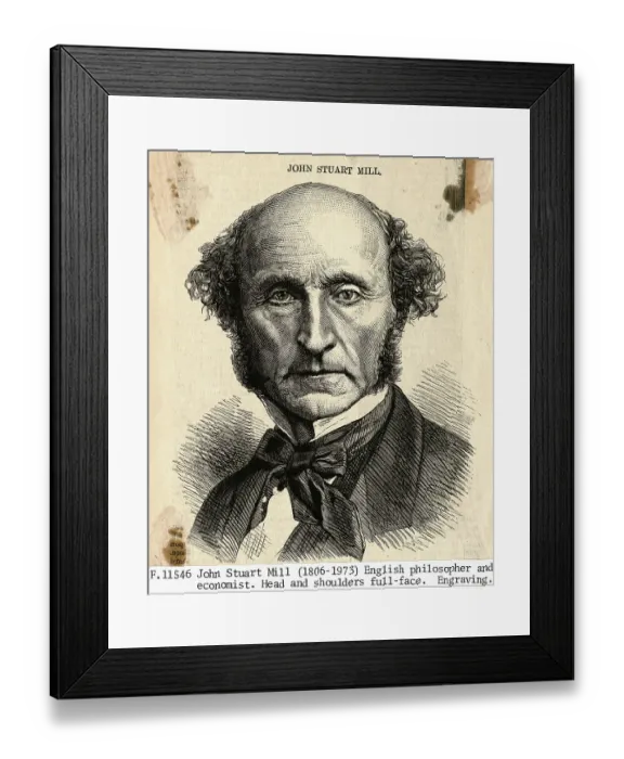 Framed Print : Full Face Engraving Of John Stuart Mill Framed Print : Full Face Engraving Of John Stuart Mill