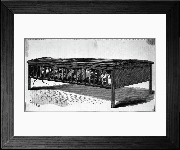Framed Print : Illustration of the Crib Used To Restrain Mental Patients Framed Print : Illustration of the Crib Used To Restrain Mental Patients