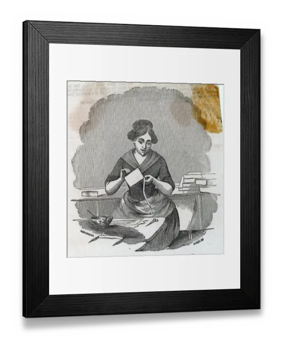 Framed Print : Boxmaker Gluing Boxes Framed Print : Boxmaker Gluing Boxes