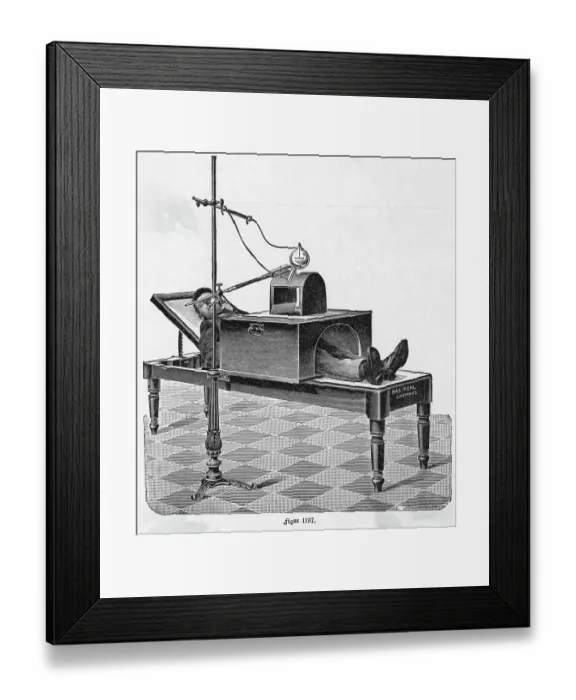 Framed Print : Illustration of an Early X-Ray Machine
