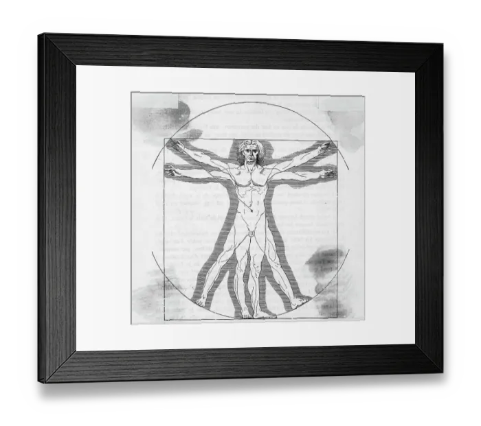 Framed Print : Line Version Vitruvian Man by Leonardo da Vinci Framed Print : Line Version Vitruvian Man by Leonardo da Vinci