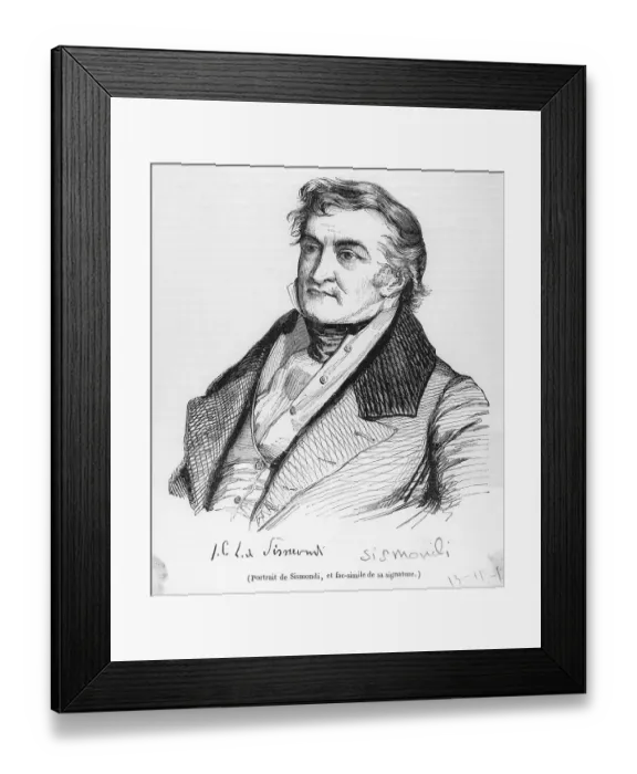Framed Print : Jean Charles Leonary de Sismondi Framed Print : Jean Charles Leonary de Sismondi