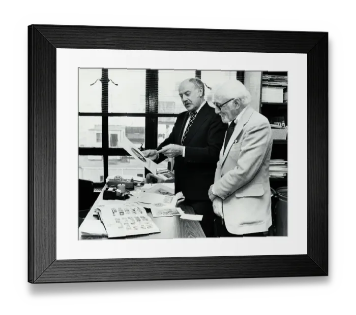 Framed Print : Otto Bettmann W / Editor Discussing Book Framed Print : Otto Bettmann W / Editor Discussing Book
