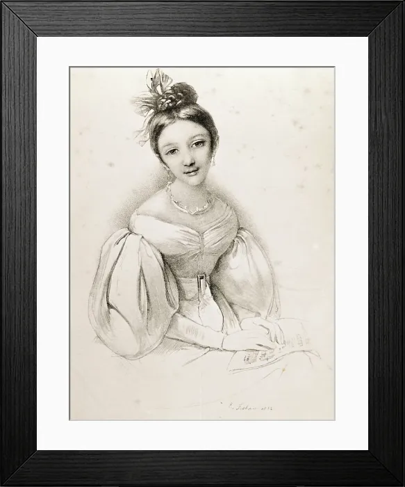 Framed Print : Portrait of Clara Wieck Framed Print : Portrait of Clara Wieck