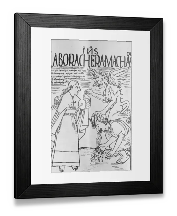 Framed Print : Depiction of Incan Vomiting from Alcohol Framed Print : Depiction of Incan Vomiting from Alcohol