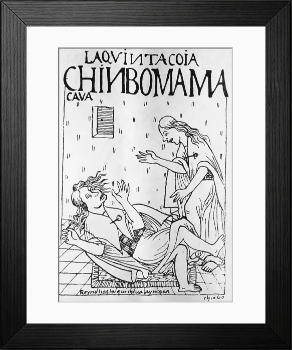 Framed Print : Depiction of Incan Suffering Epilepsy Framed Print : Depiction of Incan Suffering Epilepsy