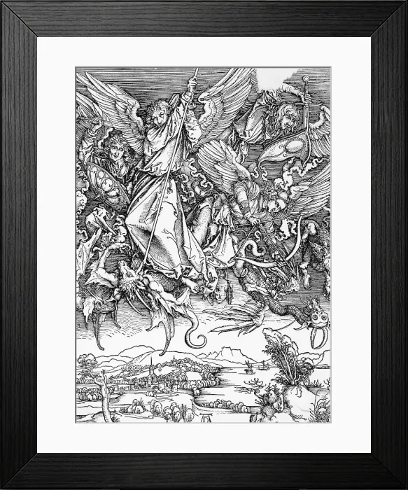 Framed Print : St. Michael Slaying the Dragon by Albrecht Durer