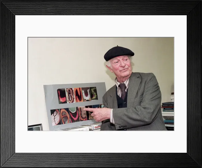 Framed Print : Dr. Linus Pauling with Illustrations Framed Print : Dr. Linus Pauling with Illustrations