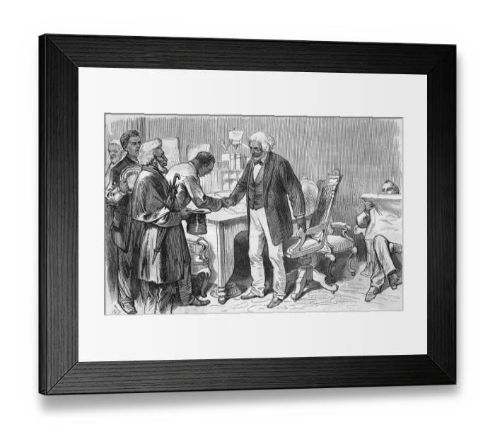 Framed Print : Man Shaking Hands with Frederick Douglass Framed Print : Man Shaking Hands with Frederick Douglass