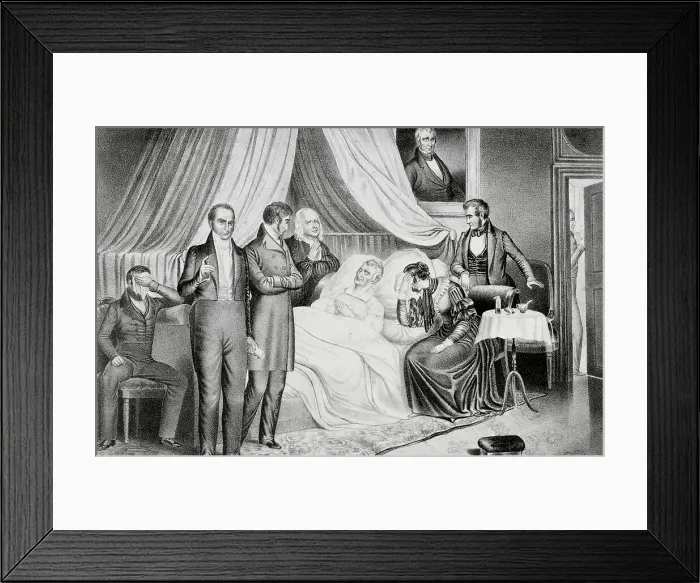 Framed Print : William H. Harrison on His Death Bed with Visitors Framed Print : William H. Harrison on His Death Bed with Visitors