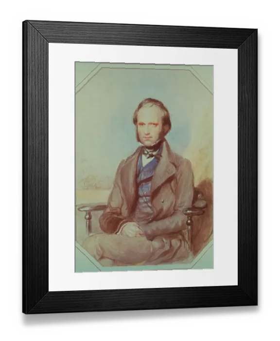 Framed Print : Charles Darwin Watercolor by George Richmond Framed Print : Charles Darwin Watercolor by George Richmond