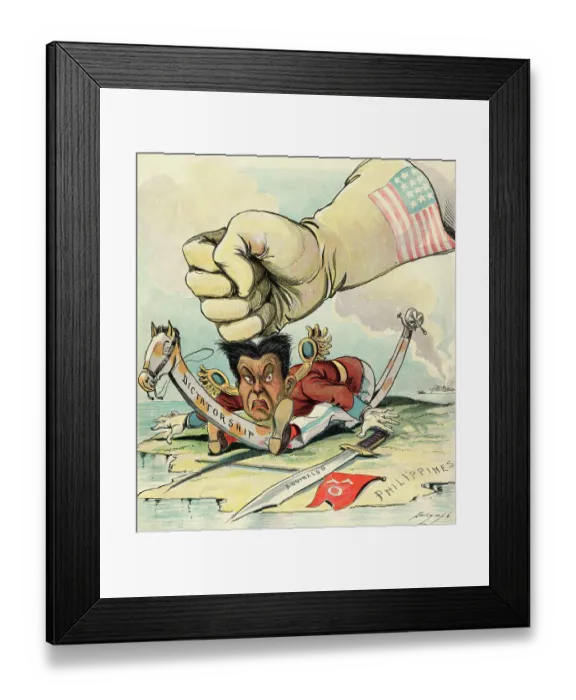 Framed Print : Depiction of United States Stopping Emilio Aguinaldo Framed Print : Depiction of United States Stopping Emilio Aguinaldo