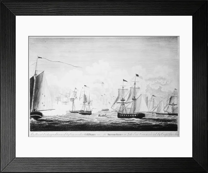 Framed Print : Ships On Lake Erie In Battle Framed Print : Ships On Lake Erie In Battle