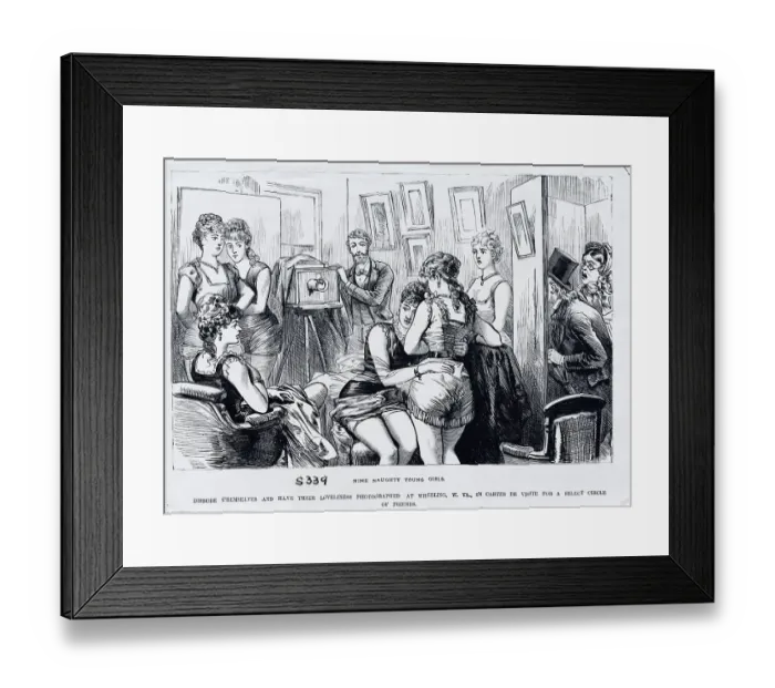Framed Print : Nine Women Frolicking for Camera Framed Print : Nine Women Frolicking for Camera