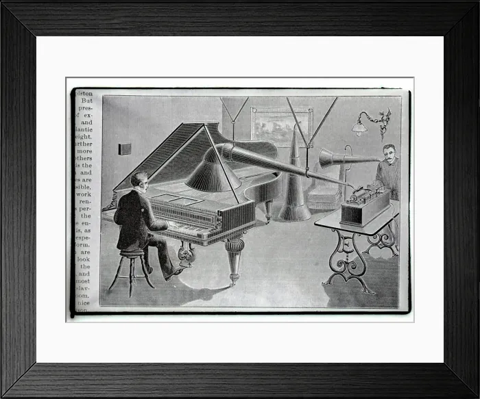 Framed Print : Phonograph Recording Apparatus For Piano Framed Print : Phonograph Recording Apparatus For Piano