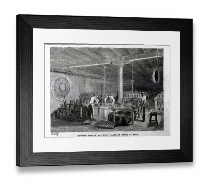 Framed Print : Telegraph Battery Room with Operator Framed Print : Telegraph Battery Room with Operator