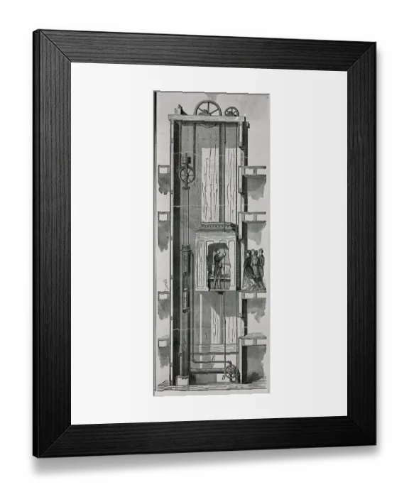 Framed Print : Illustration of Water Elevator Framed Print : Illustration of Water Elevator