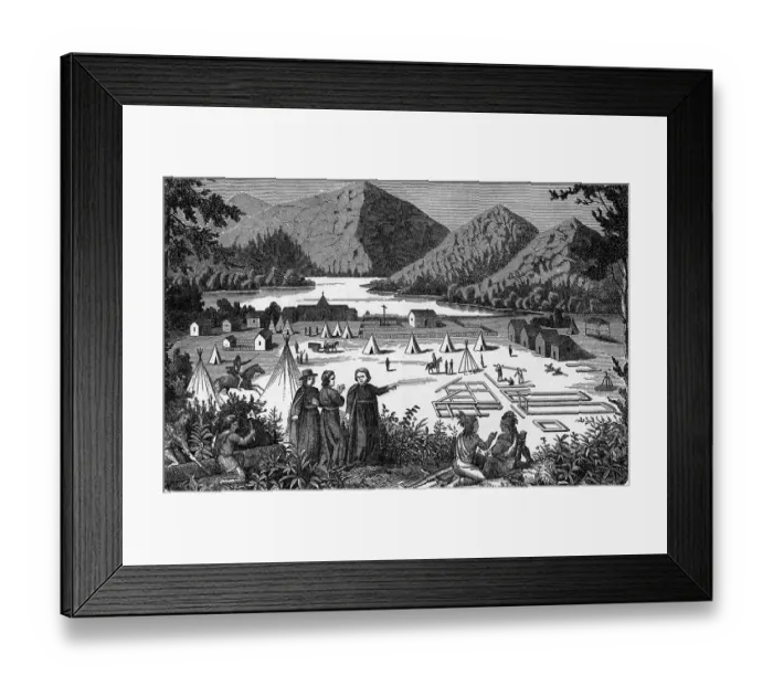 Framed Print : Missionaries Planning Indian Mission Framed Print : Missionaries Planning Indian Mission