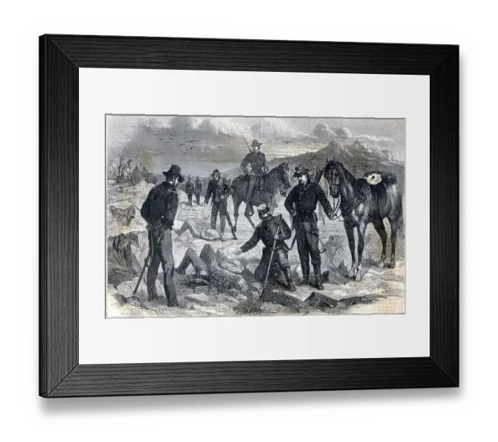 Framed Print : Soldiers Observe Bodies Of Slain; Illust Framed Print : Soldiers Observe Bodies Of Slain; Illust