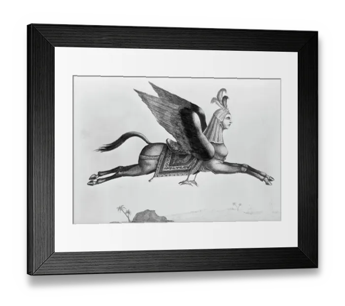 Framed Print : Arabic Horse With Human Face And Wings Framed Print : Arabic Horse With Human Face And Wings